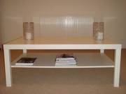 White TV stand and coffee table