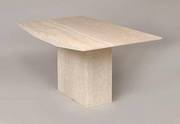Small Light Marble Travertine Dining Table