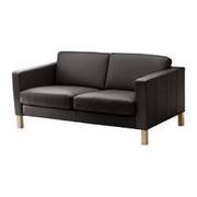 Brand New Two-Seater Karlstad Dark-Brown Leather Sofa