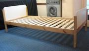 Ikea White and Birch Single Bed Frame and Mattress-£40