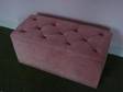 OTTOMAN/BLANKET BOX - pink velour,  would also make an....